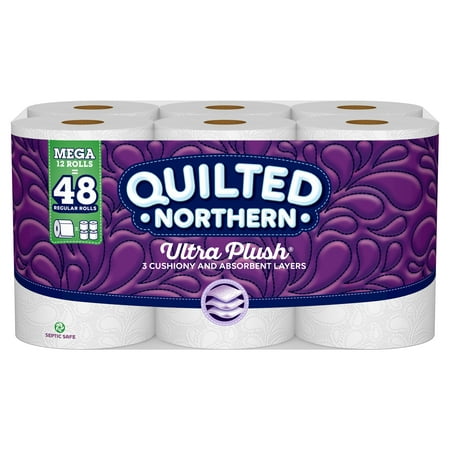 Quilted Northern Ultra Plush Toilet Paper, 12 Mega Rolls (= 48 Regular