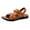 Orange, variant on Leozcaa Men's Leather Fashion Sandals Open Toe Slingback Slip-On Beach Sandals Non-Slip Slide Sandals
