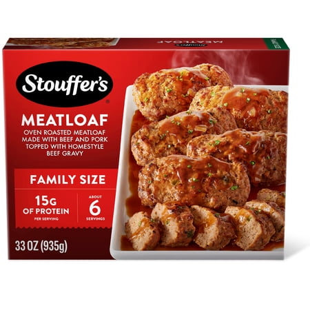 Stouffer’s Frozen Dinner Meatloaf, Family Size, Meatloaf Frozen Meal, Easy Family Meal
