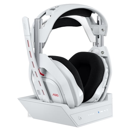 Logitech G Astro A50 LIGHTSPEED Wireless Gaming Headset + Base Station (Gen 5), PRO-G GRAPHENE, 3-System Switching, USB-C to Xbox, PS5, PC/Mac or Nintendo Switch, Bluetooth , White