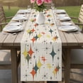 thumbnail image 4 of Multi-Color Diamond Table Runner - 70 Inch Long Modern Geometric Middle Century Beige Cotton and Linen Blended Dress Scarves Farmhouse Table Runner for Kitchen Dining, Coffee Table, 13" x 70", 4 of 8