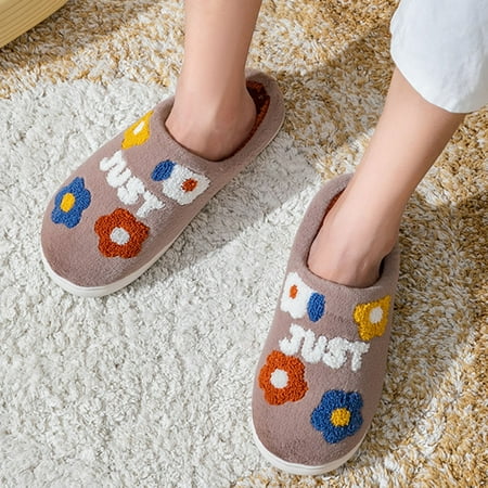 

NEGJ Men Slippers Autumn And Winter Fashion And Comfortable Home Interior Warm Thick Bottom Soft Nonslip