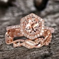 thumbnail image 6 of 10mm 4.75 Carat Round Cut Morganite Engagement Ring Set Diamond Moissanite in 10k Rose gold, 6 of 7