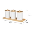 thumbnail image 3 of Set de Tres Contenedores Home Trends Organizadoores de Plástico con Tapa de Bambú para Baño, 3 of 4