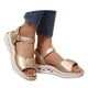 thumbnail image 3 of MKLEKYY Sandalias de Piso para Mujer, Sandalias de Playa Transpirables de Moda de Verano para Mujer Con Tela de Patchwork, 3 of 5