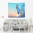thumbnail image 6 of Morpho Butterfly Dandelion Tapestry Wall Hanging Tapestries Happy Colorful Hippie Psychedelic Art Polyester Carpet Wall Decorative for Living Room Bedroom 60x40inch, 6 of 7