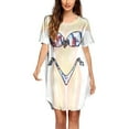 thumbnail image 1 of FcBaudy Robe à Manches Courtes à Col Rond, Robes pour Femmes, Robes d'Été pour Femmes Chemise de Bikini pour Femme par-Dessus Manches Courtes Mignonne Imprimé de Bikini par-Dessus Robe T-Shirt Ample Porter Robe pour Femme, 1 of 4