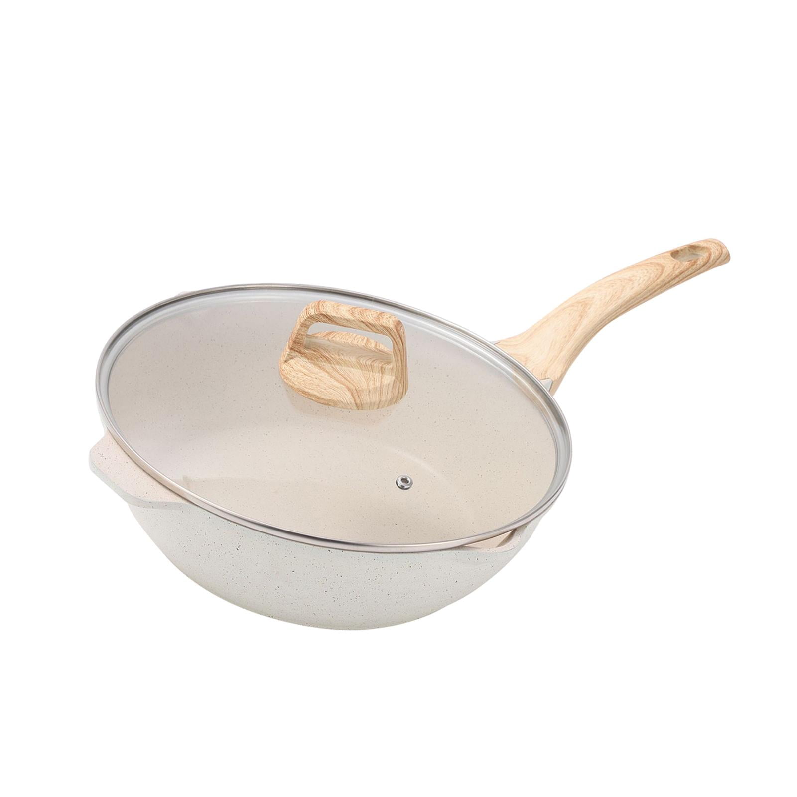 Baoblaze 24cm Deep Frying Pan Non Stick with Lid Smooth Surface Multipurpose Cookware