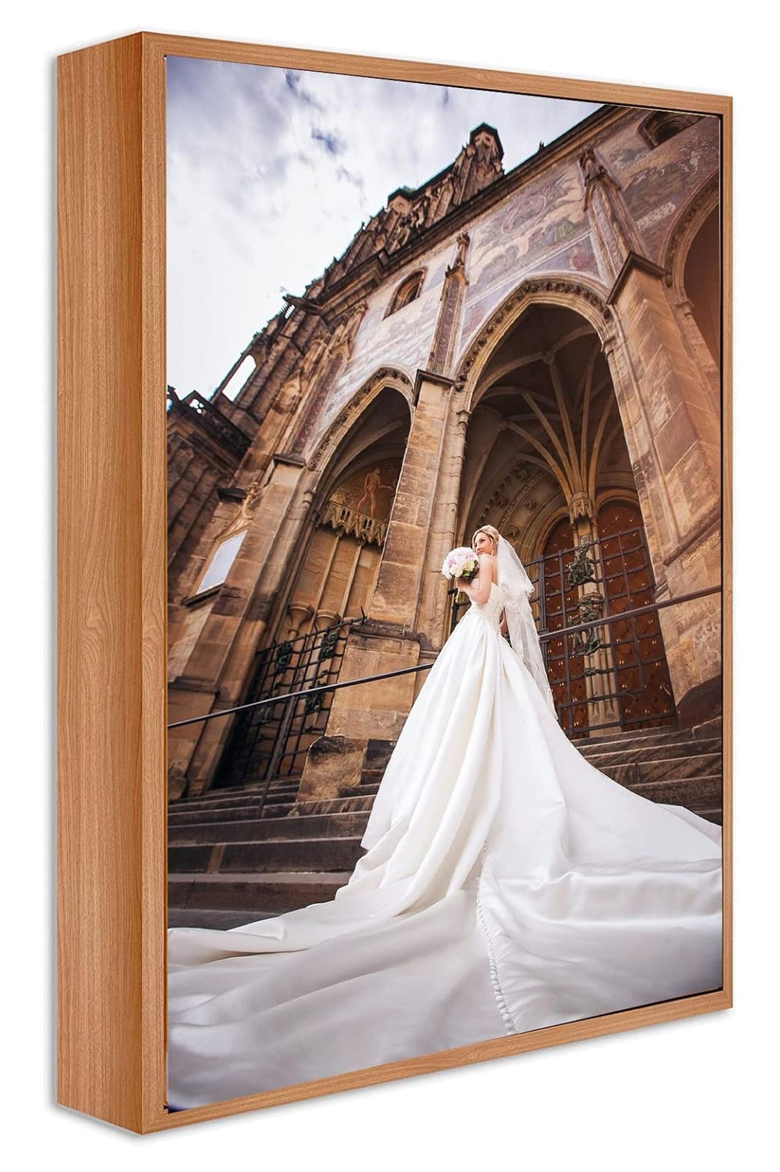 Floater Frame for 1.25 thick Canvas, Available in 25+ size and 4 Color, Perfect Floating Frame for Finished Canvas Artist Panel Oil Painting Wall Art Décor (Light Oak Frame, 8"x10")