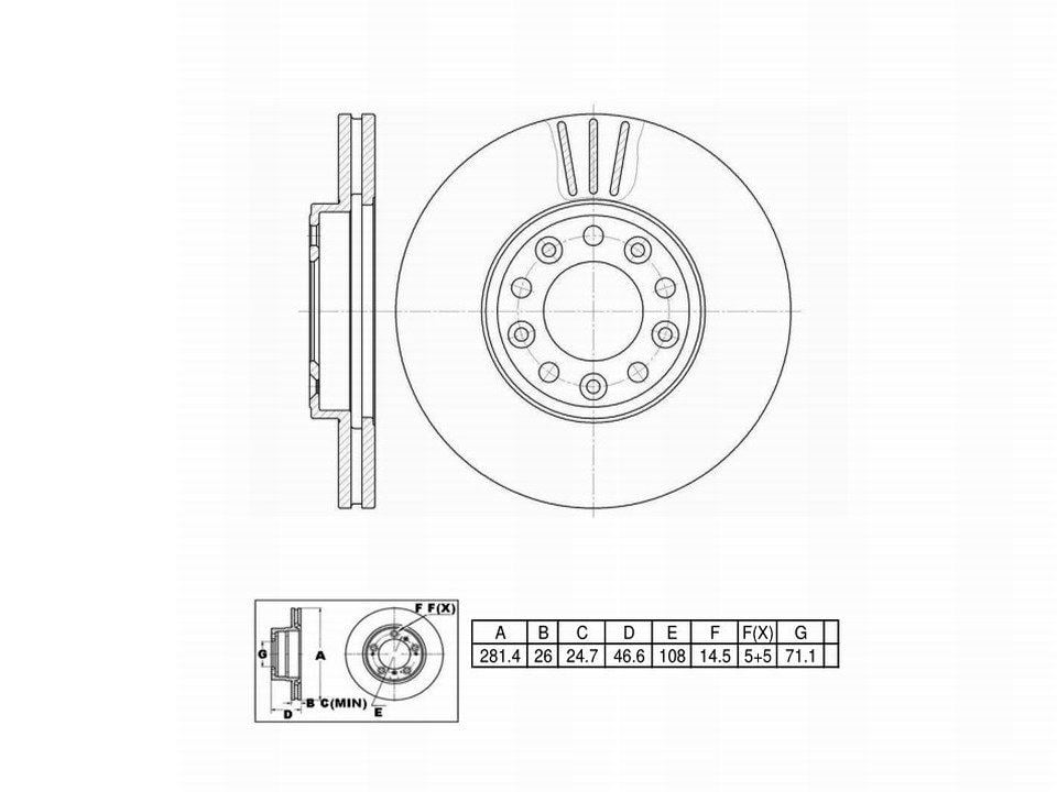 Winstop Brake Rotor, Front WS232889, Ford Windstar 2003-1999