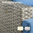 thumbnail image 5 of Vcatnet 9 Pieces Outdoor Patio Wicker Furniture with Swivel Rocking Chairs All Weather Sectional Sofa Patio Conversation Set with 54" Fire Pit Table for Porch, Deck, Diamond Blue, 5 of 8
