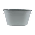 thumbnail image 4 of Cubo de hielo con manijas de transporte de metal bebida cubo de bañera de cerveza rústica bañera de hielo para enfriar, champán, enfriamiento de vino, gris, 4 of 9
