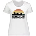 thumbnail image 3 of Inktastic Memphis Tennessee Skyline Retro Sunset Women's Plus Size T-Shirt, 3 of 5