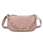 TYLT Retro Alligator PU Leather Handbag Women Chain Totes Shoulder Bag (Pink)