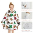 thumbnail image 6 of Football Helmets and Balls Pattern Blanket Hoodies for Kids 6-13YR Oversize Wearable Blanket Hoodies for Boys Girls Teens, 6 of 7