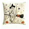 thumbnail image 2 of Sahpxhe Halloween Ghost Print Cotton Pillow Covers,17.7Inch Spooky Halloween Decorative Cushion Throw Pillow Case for Sofa Couch Home Holiday Party Decoration Multicolor-D, 2 of 7