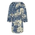 thumbnail image 5 of Women's Fleece Plush Robe Long Warm Plush Bathrobe Loungewear Jacket Printed Comfort Robe, 5 of 5