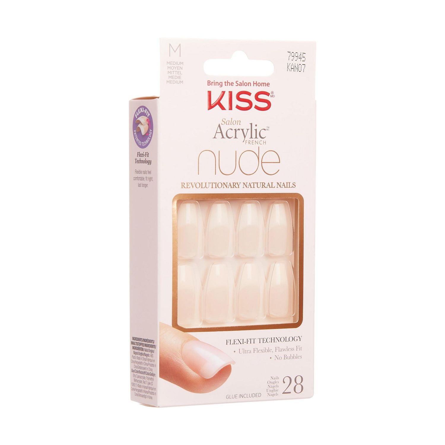 KISS Salon Acrylic - French Nude Breathtaking - Fake Nails, Short