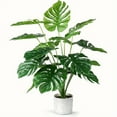 thumbnail image 3 of Zukuco 1Pcs Fake Plants Large Tropical Palm Tree Artificial Monstera Faux Plant Tree for Indoor Outdoor Home Office Garden Decoration (NO Pot), 3 of 7