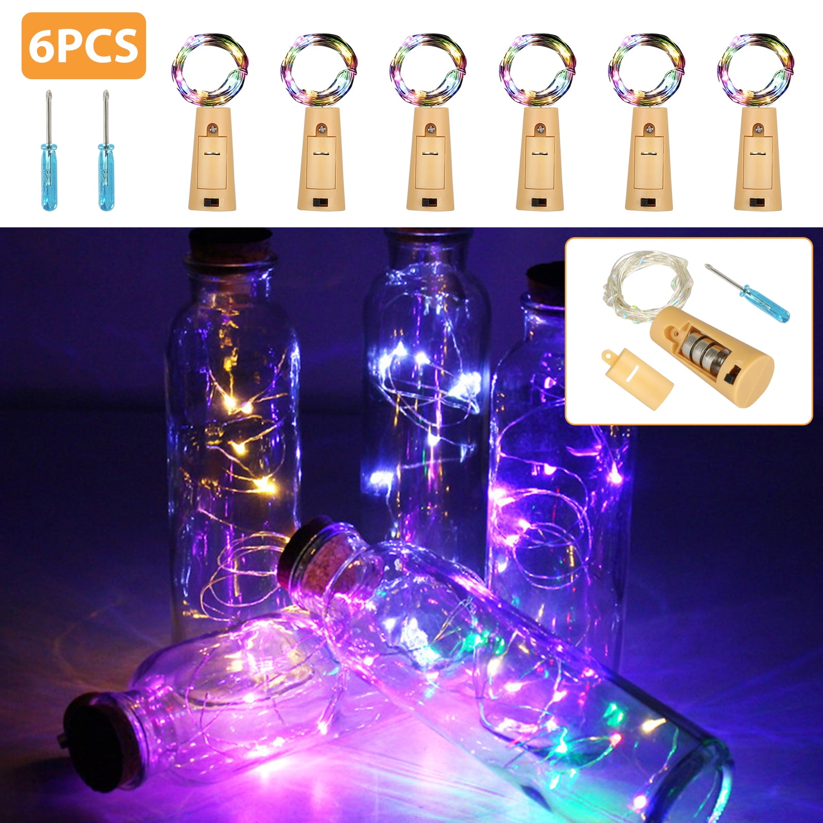 EEEkit Wine Bottle Lights with Cork, 9/6/3Pcs Battery Operated LED Cork