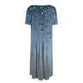 thumbnail image 5 of DBAIXID Knee Length Dress for Women Summer Plus Size Short Sleeve Crewneck Floral Print Flowy Midi Dresses with Pocket Dark Blue 2XL, 5 of 5