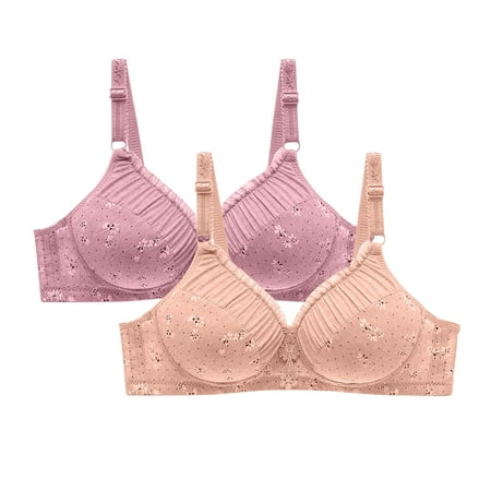 Gnurob Underwear for Womens No Underwire Brassiere Full Figure Bra T Shirt Padded Underwear Adjustable Straps Bralette Plus Size Bralettes 2 Pack Clearance Saving Green 38/85