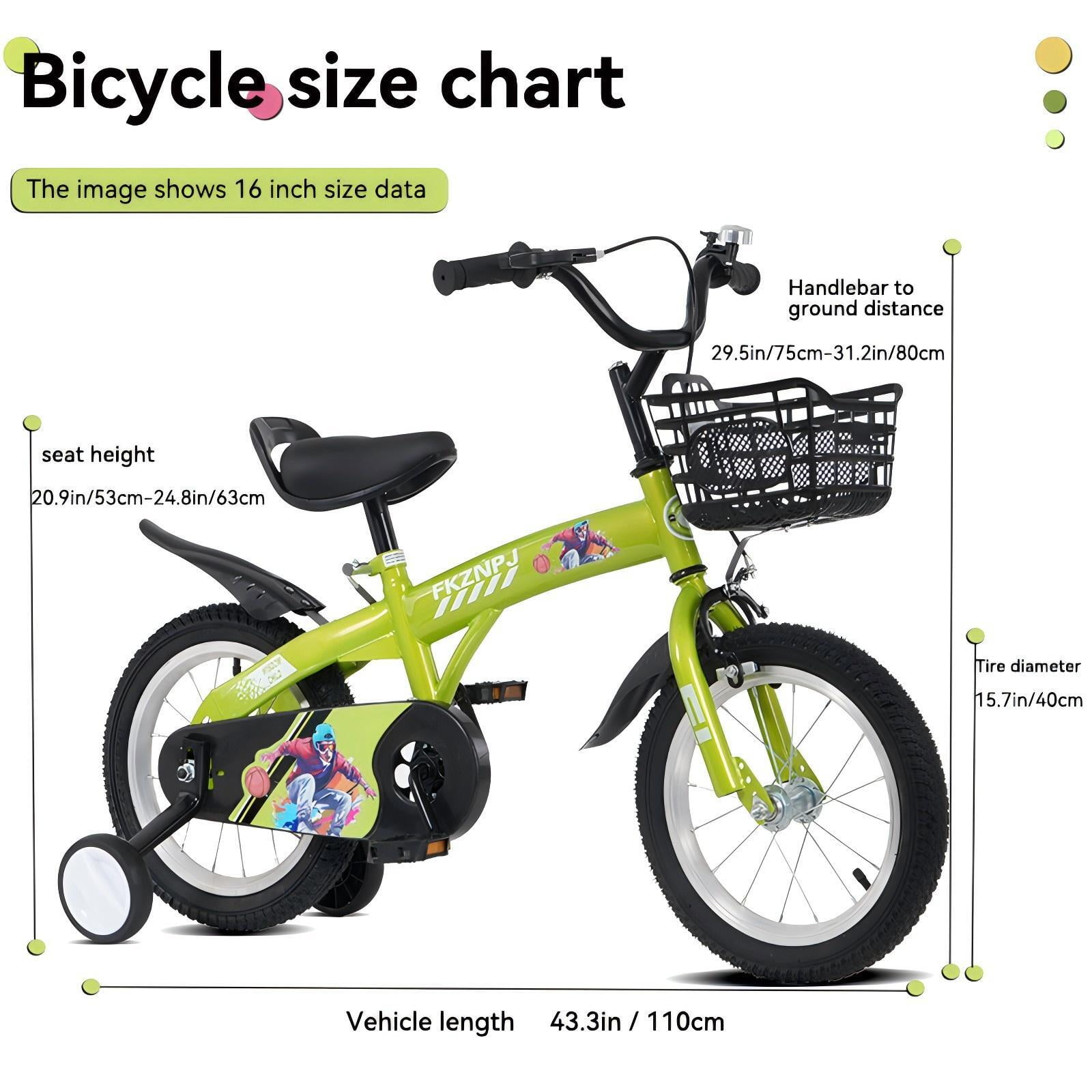 Alvantor Kids Bike 18" Adjustable Bicycle with Training Wheels & Basket for Aged 5-10 Girls & Boys Pink
