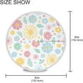 thumbnail image 3 of GZHJMY Colorful Flower Pattern 60 Inch Round Tablecloth with Zipper Umbrella Hole Washable Spillproof Table Cloth Decorative for Picnic,Camping,Indoor and Outdoor, 3 of 7