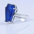 thumbnail image 3 of Blue Sapphire Gemstone Coffin Ring, Solid 925 Sterling Silver Unisex Jewelry, Statement Promise Victorian Friendship Exclusive Metaphysical Ring, September Birthstone Gifts (sapphire, Size 7), 3 of 5