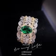 thumbnail image 3 of Round promise ring with emerald cut birthstone for women, 3 of 5