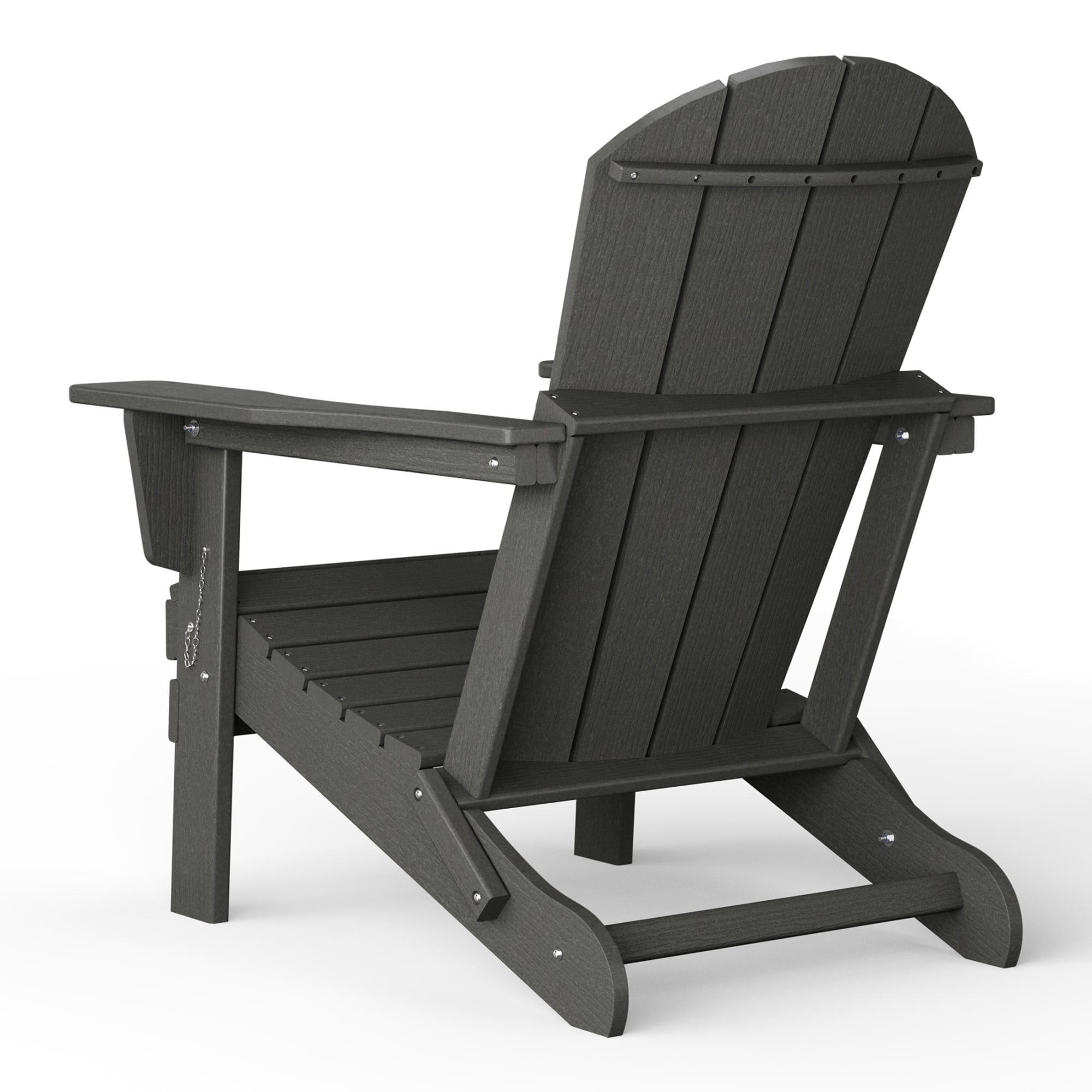 WestinTrends Nantucket Outdoor Patio HDPE Resin Adirondack Chair With Cup Holder and Phone Holder, Gray