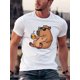 thumbnail image 1 of Men's Olive Green Capybara Graphic Tee - Casual & Comfortable, Wrinkle-Resistant, Machine Washable - Relaxed Fit with Round Neck - Perfect for Summer, 1 of 5