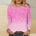 thumbnail image 2 of cfhntfmh Lounge Tops for Women Trendy Sparkly Sequins Crewneck Dressy Blouses Long Sleeve Tunic Fall Party Pullover Shirts, 2 of 4