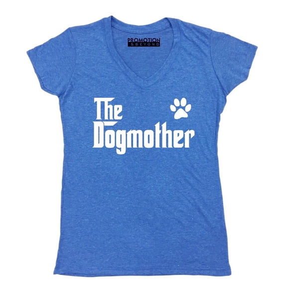 The Dogmother Dog Lovers Mother's Day Women's V-neck, S, Heather Royal