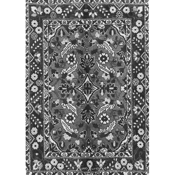 Ahgly Company Indoor Rectangle Persian Gray Traditional Area Rugs, 3' x 5'