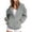 Gray, variant on Diufon Womens Drawstring Hoodies Half Zipper Long Sleeve Tops Solid Color Sweatshirts with Pockets