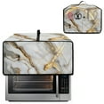 thumbnail image 2 of Renewold Toaster Oven Cover Dust Protection Easy Clean Microwave Oven Air Fryer Dust Cover Polyester Kitchen Countertop Appliance Protector, 20.5 x 16.5 x 10 Inches, Marble White Gold, 2 of 7