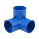 thumbnail image 1 of Conector de tubería en ángulo de 3 vías, grado de muebles, accesorios de esquina en tamaño de 1-1/4 pulgadas, azul, 1 of 3