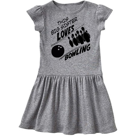 

Inktastic This Big Sister Loves Bowling Gift Toddler Girl Dress