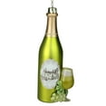 thumbnail image 3 of 5.75" Green and Gold Wine Bottle Glass Christmas Ornament, 3 of 3