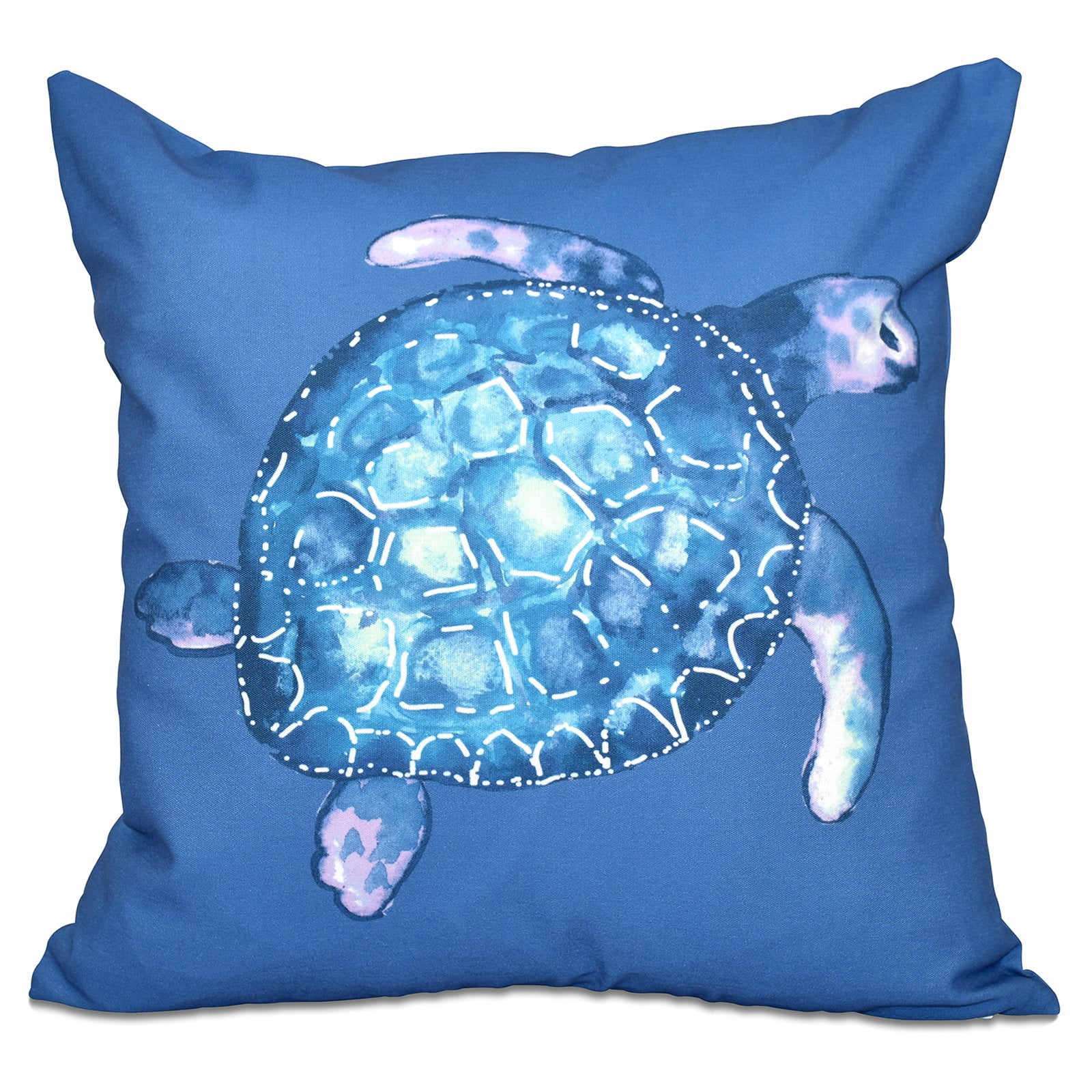 Simply Daisy 16" x 16" Sea Turtle Animal Print Pillow, Blue