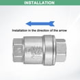 thumbnail image 4 of Uxcell 1-Pack 1/4" NPT 2.3" L WOG1000 Válvula de Retención de Resorte de Acero Inoxidable Unidireccional [Plateado], 4 of 6