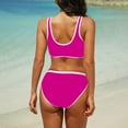 thumbnail image 4 of Xudanell Bikini Set for Women Two Piece Swimsuit V Neck Triangle Top Wide Straps Cross Back Lace up Mid Rise Sexy Swimwear (Pink,S), 4 of 9
