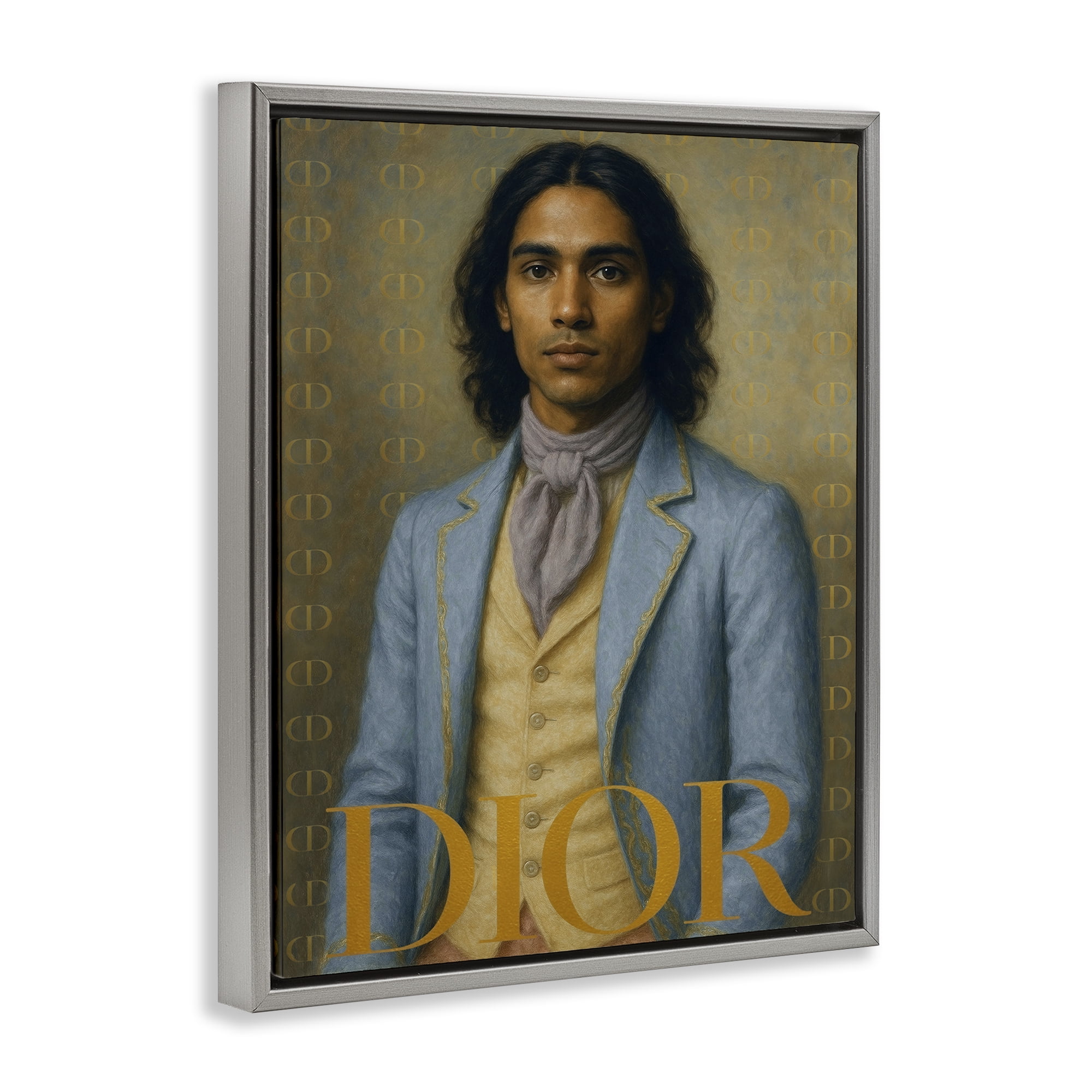 Stupell Industries Iconic Gentleman Fashion Gray Framed Floater Canvas Wall Art, design by Grotto Studios