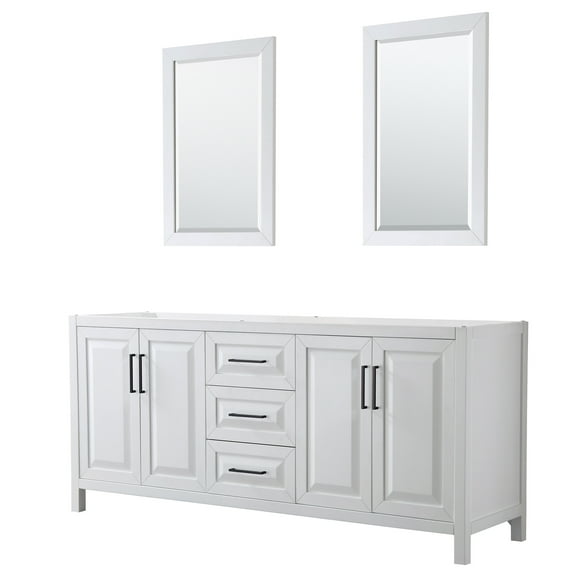 Wyndham Collection WCV252580DWBCXSXXM24 Daria 79" Double Free Standing Vanity Cabinet -
