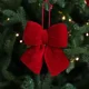 thumbnail image 5 of Christmas Bow Decoration Velvet Red Bow Knot Baubles Hanging Ornaments DIY Xmas Trees Pendant For Holiday Home Party Decorations, 5 of 5