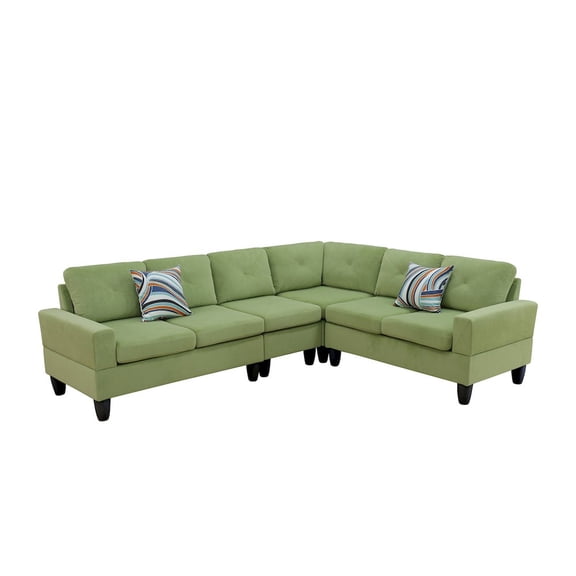 FUOROLA Sectional Sofa Set For Living Room In Apple Green Color