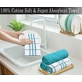 thumbnail image 5 of Ruvanti 12 Pcs 100% Cotton 15x25 Kitchen Towels, Dish Towel for Kitchen, Soft, Washable Dish Cloths, Super Absorbent Terry Tea Towels Linen Dishcloth for Quick Drying, Cleaning, Dish Rags, Teal-White, 5 of 9