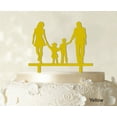 thumbnail image 1 of Wedding Cake Topper With Children Family Silhouette Cake Topper Cake Decorations Cake Color Option Available 6-7 Inches Wide, 1 of 1