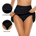 thumbnail image 5 of Women's Split Swim Skirt Ruched Drawstring High Waisted Swimuit Bottom with Built-in Panty, 5 of 6